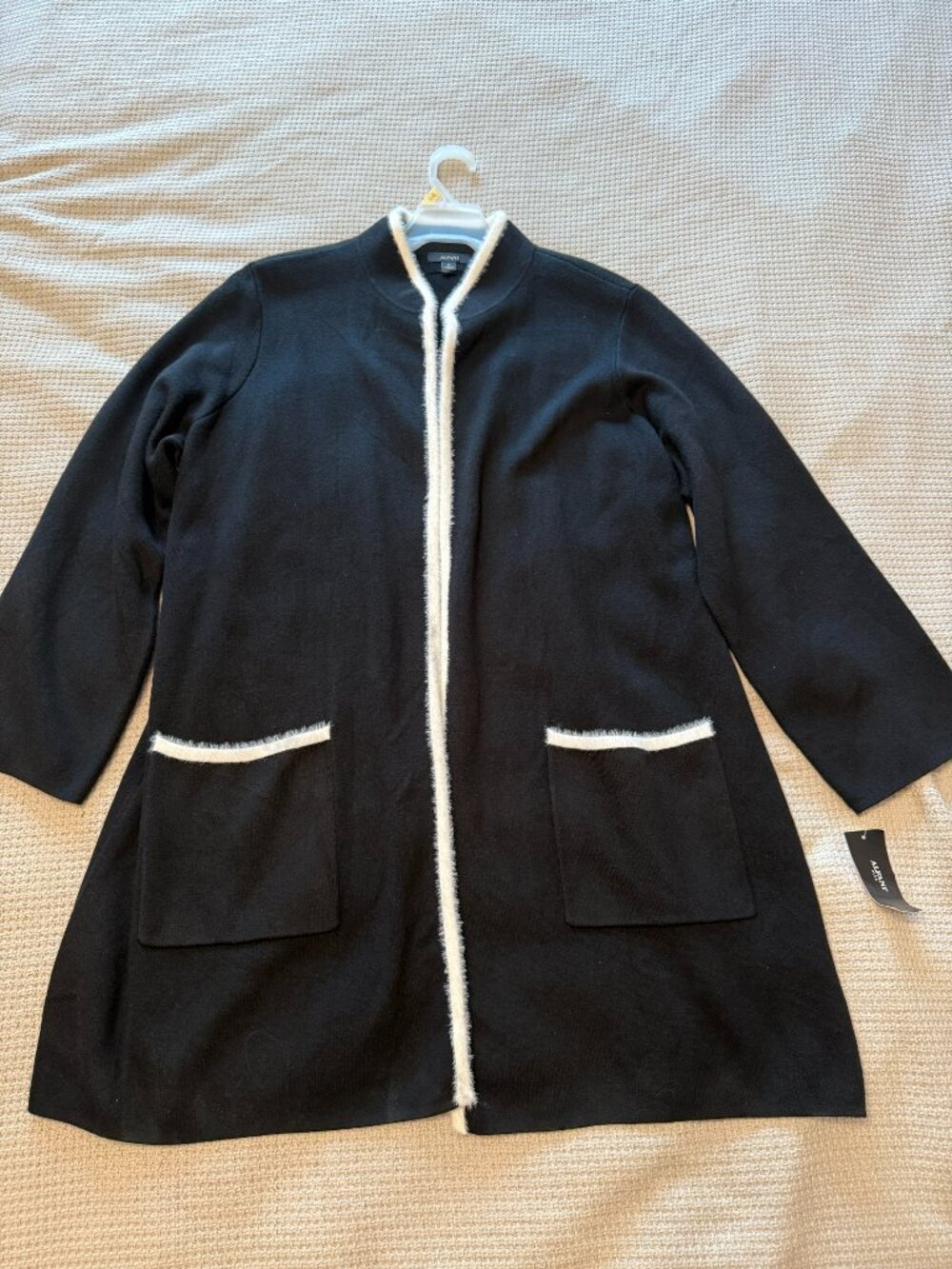 Alfani, Woman's 2x, deep black, long cardigan sweater  NWT